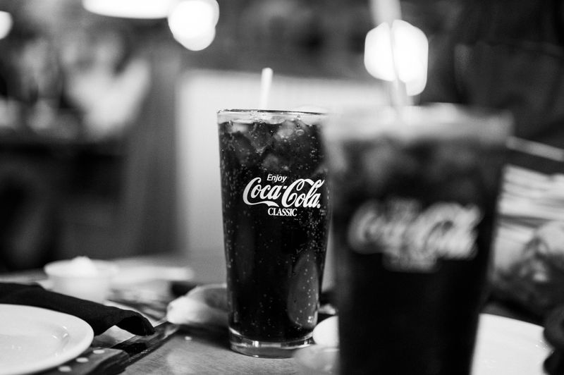fountain soda drink with ice